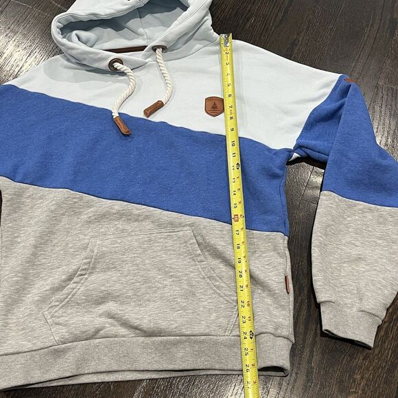 Wanakome Hoodie Women’s Small Corene Hooded Sweatshirt Blue Gray Colorblock - Picture 7 of 14